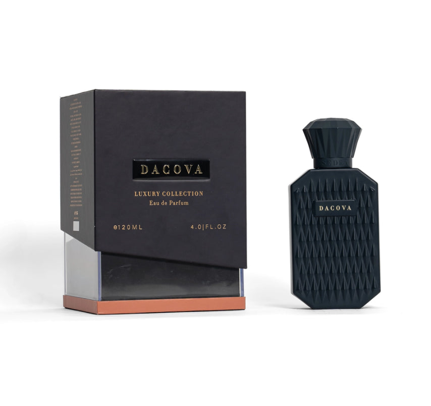 Dacova 120ml unisex perfume by Sedra Perfumes, featuring a sleek fragrance bottle with elegant design.