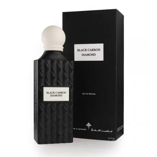 Black Carbon Diamond fragrance by Ibraheem Al Qurashi, Arabian Fragrance Brands, in a sleek 150ml bottle, showcased in the image.