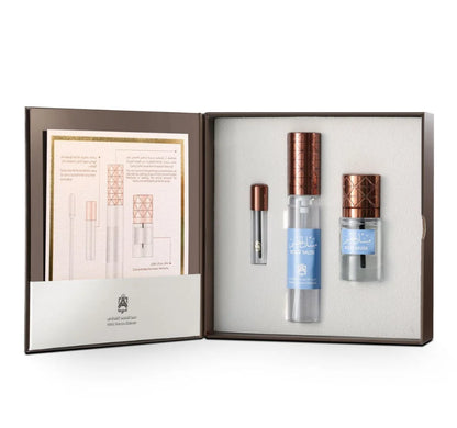 Abdul Samad Al Qurashi Body Musk set with 12ml oil and 30ml spray, luxurious fragrance for women and men.
