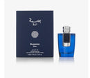 Bussma Blue 95ml Arabian Oud perfume bottle for men, featuring a sleek blue design and luxurious fragrance packaging.