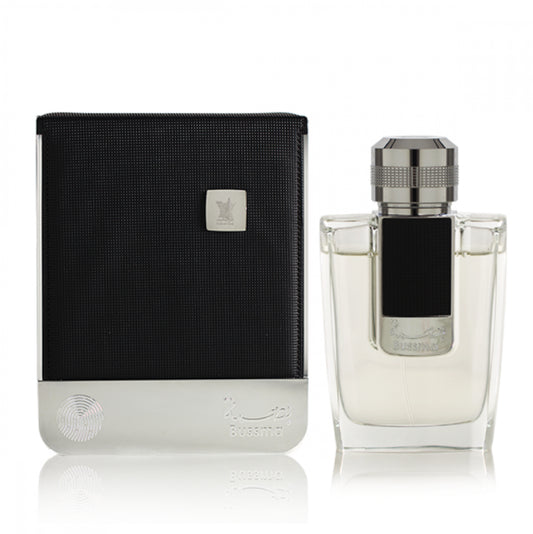 Bussma Arabian Oud perfume for men, fragrance bottle with elegant design, showcasing a luxurious men's fragrance by Bussma.