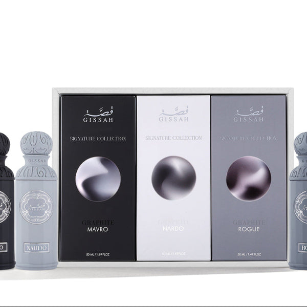 ギッサ　Gissah GRAPHITE 香水セット 3×50ml 中東香水 Graphite Set 3x50ML Gissah | Mavro Rogue Nardo Citrus Woody Spicy