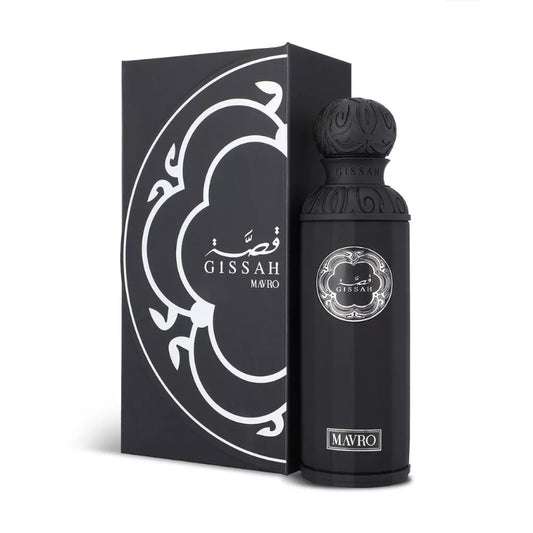 Unisex Mavro Gissah perfume bottle from For Unisex, elegant glass fragrance with a sleek design and minimalist label.