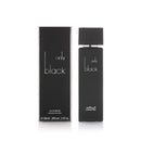 Black perfume bottle for men featuring Arabian Oud scent, 100ml fragrance by Only Black, with sleek black packaging.