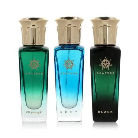Best Collection Perfume Set 3Pcsx30ml Asateer Perfume I Black I Qirat I Soft - Perfumes600