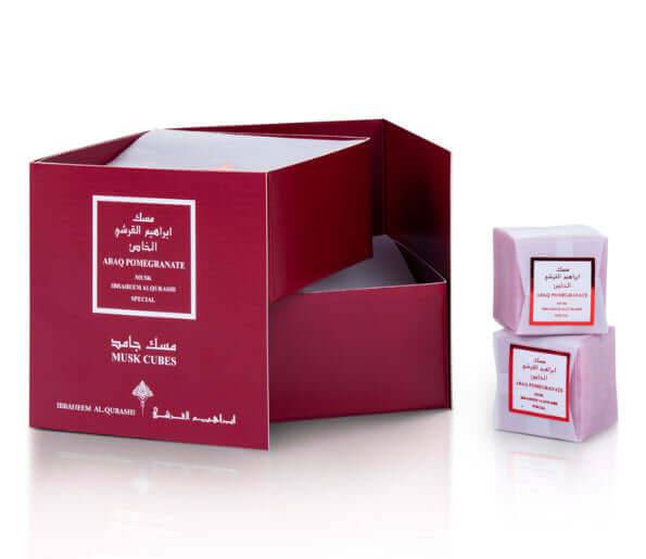 Solid Musk Cube 8 pcs Pomegranate Misk Powder Ibraheem Al Qurashi - Perfumes600